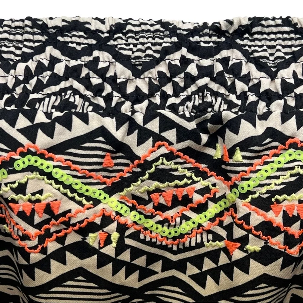 Xhilaration Romper Playsuit‎ S Tribal Sequins Embroidery Boho Festival Summer - Picture 3 of 9